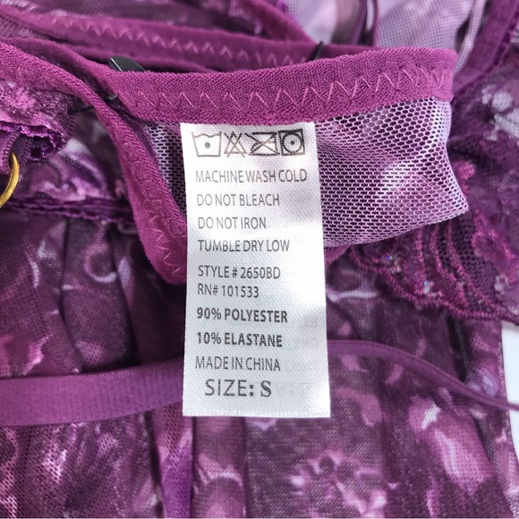 Spree Intimates Babydoll T-string Thong Two Piece Lingerie Set NWT - Picture 9 of 12